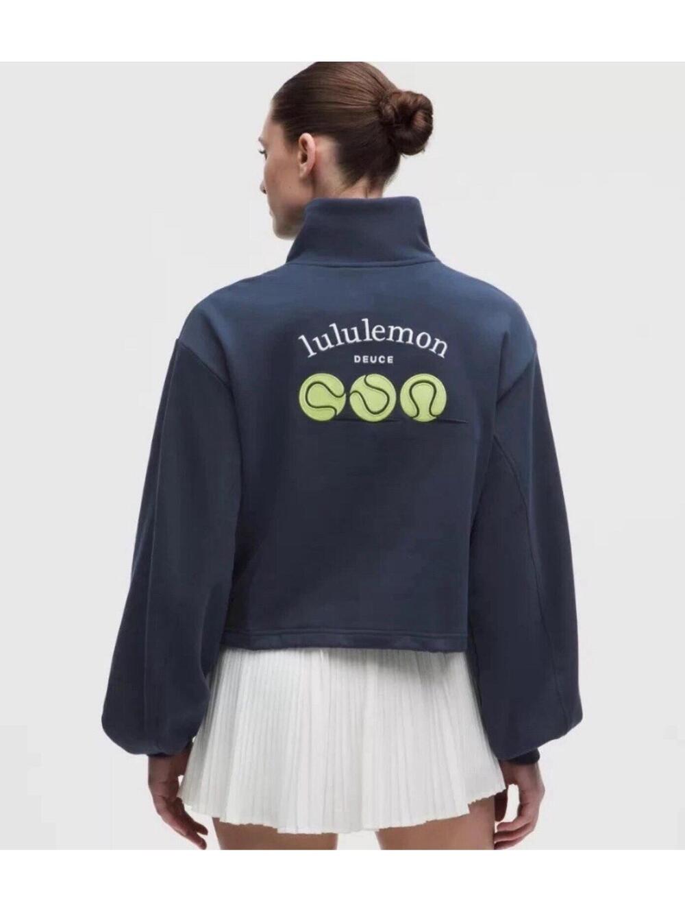 Lululemon Deuce Cotton Terry Tennis Half-Zip Sweatshirt Sz SMALL NWT - Picture 7 of 7